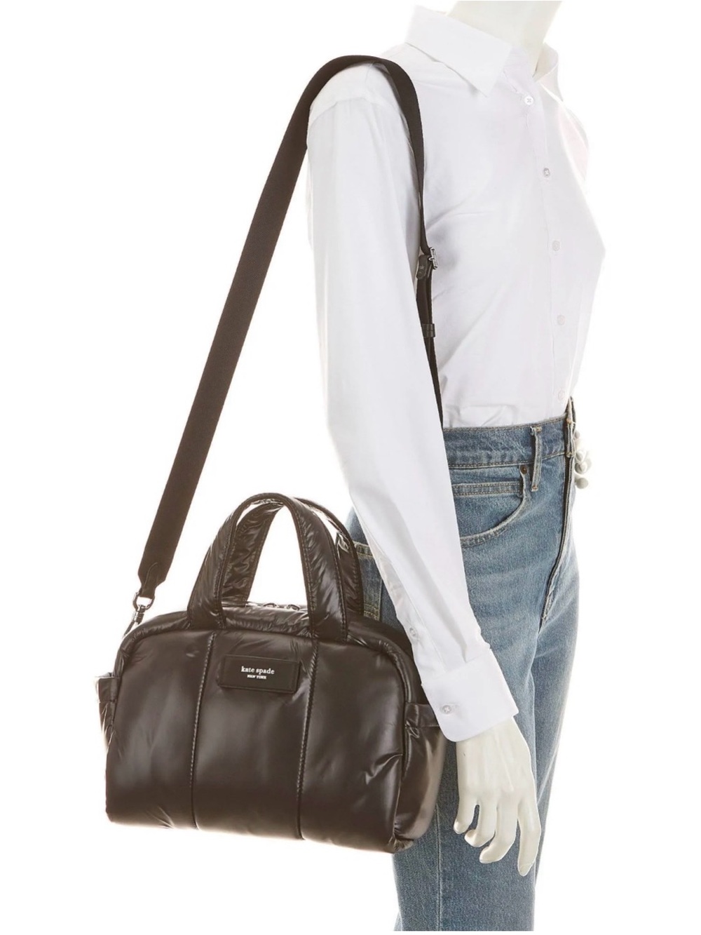 Kate Spade Choux Puffy Satchel Black Bag Crossbody Adjustable Strap